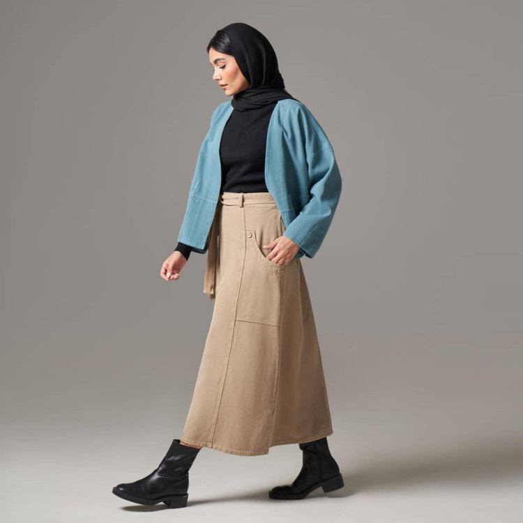 دامن ترک کبریتی و کتان