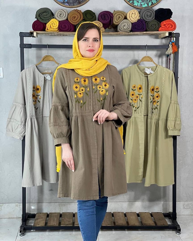مانتو هنری ترک گلدوزی با دست