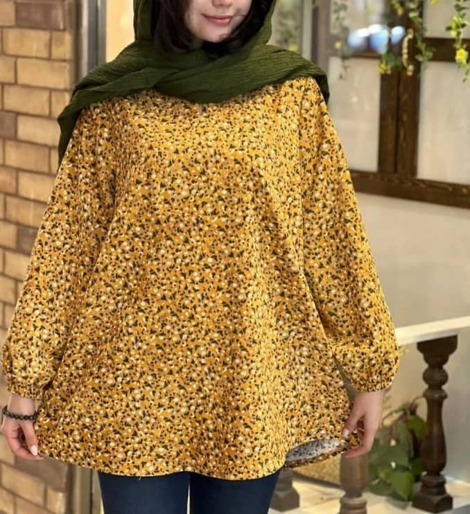 شومیز کبریتی گلدار ترک