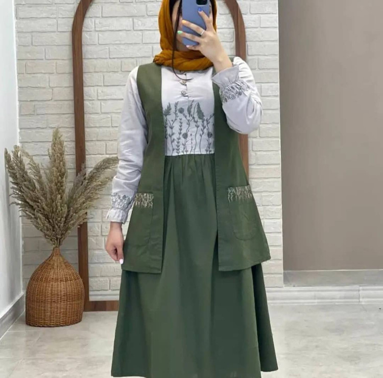 ست دوتکه لنین ترک گلدوزی با دست