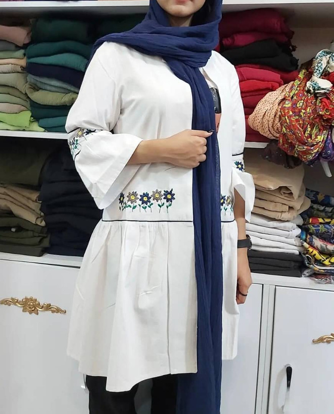 مانتو ترک گلدوزی با دست