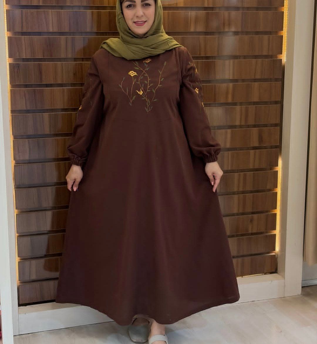 مانتوبلند لباس بلند لینن تابستانه گلدوزی
